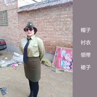 美式翻领女款裙式军官服装女特务衣服国民军官演出服剧本杀表演服