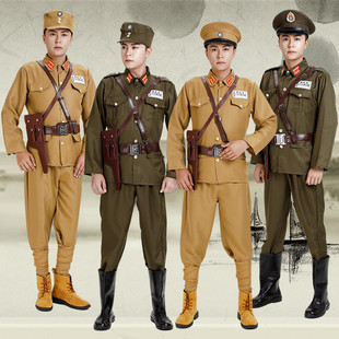 民国时期国民士兵演出服国民军官演出服国民军官服女特务表演服装