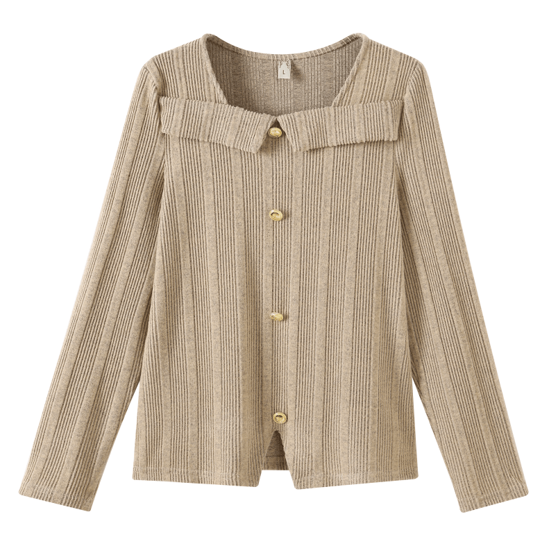 新款春秋大码显瘦遮肉针织长袖上衣8639