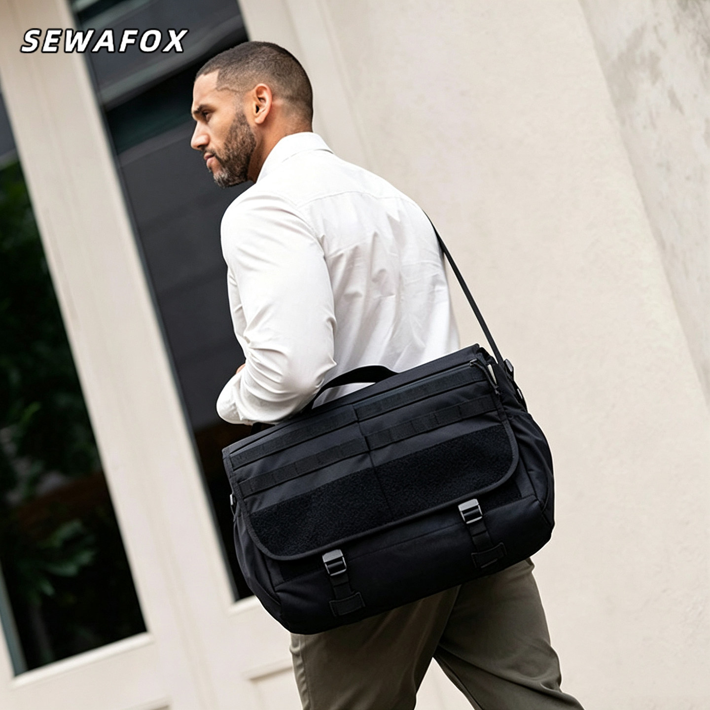 SEWAFOX塞瓦狐大容量通勤斜挎包