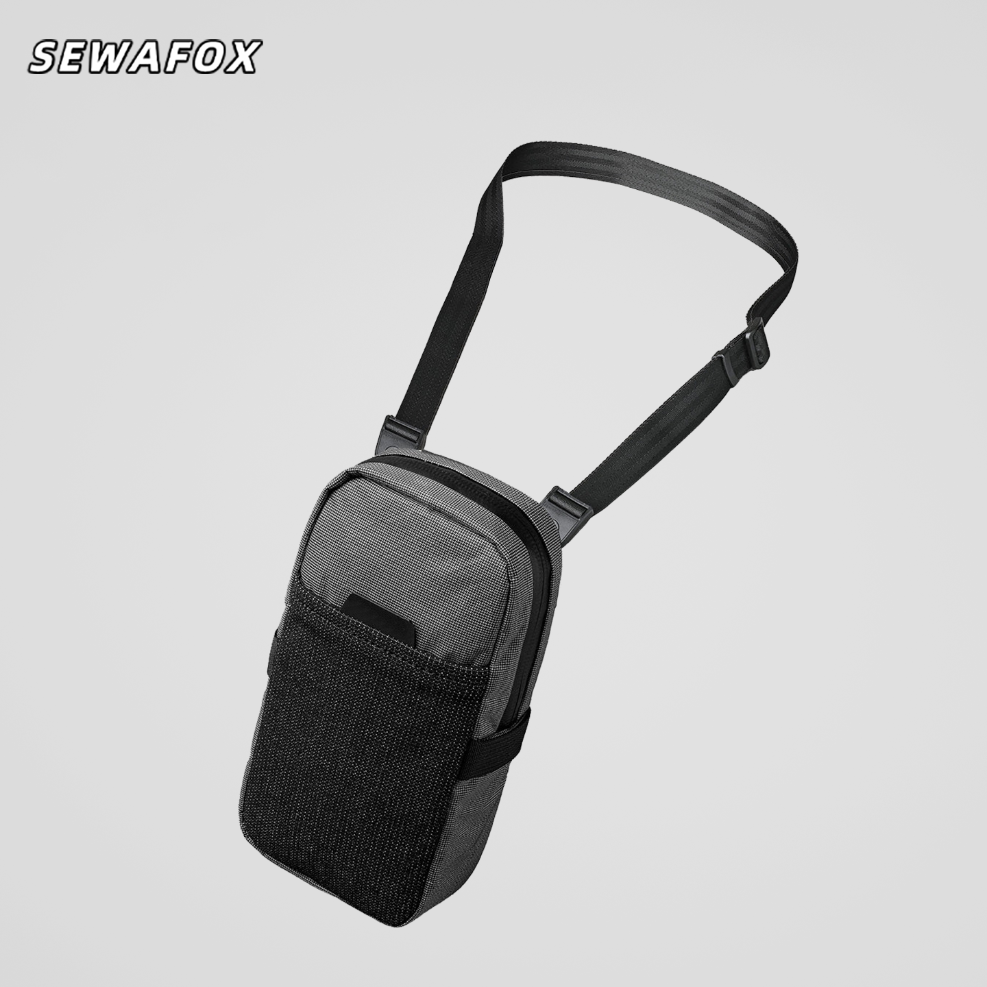 男士单肩包潮流机能斜跨包新式多功能收纳包通勤便携手机包男挂包