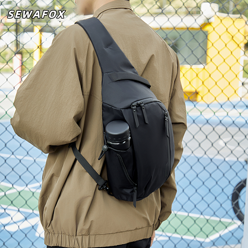 男款胸包休闲户外潮流男士通勤运动单肩包女骑行男生高级感斜挎包