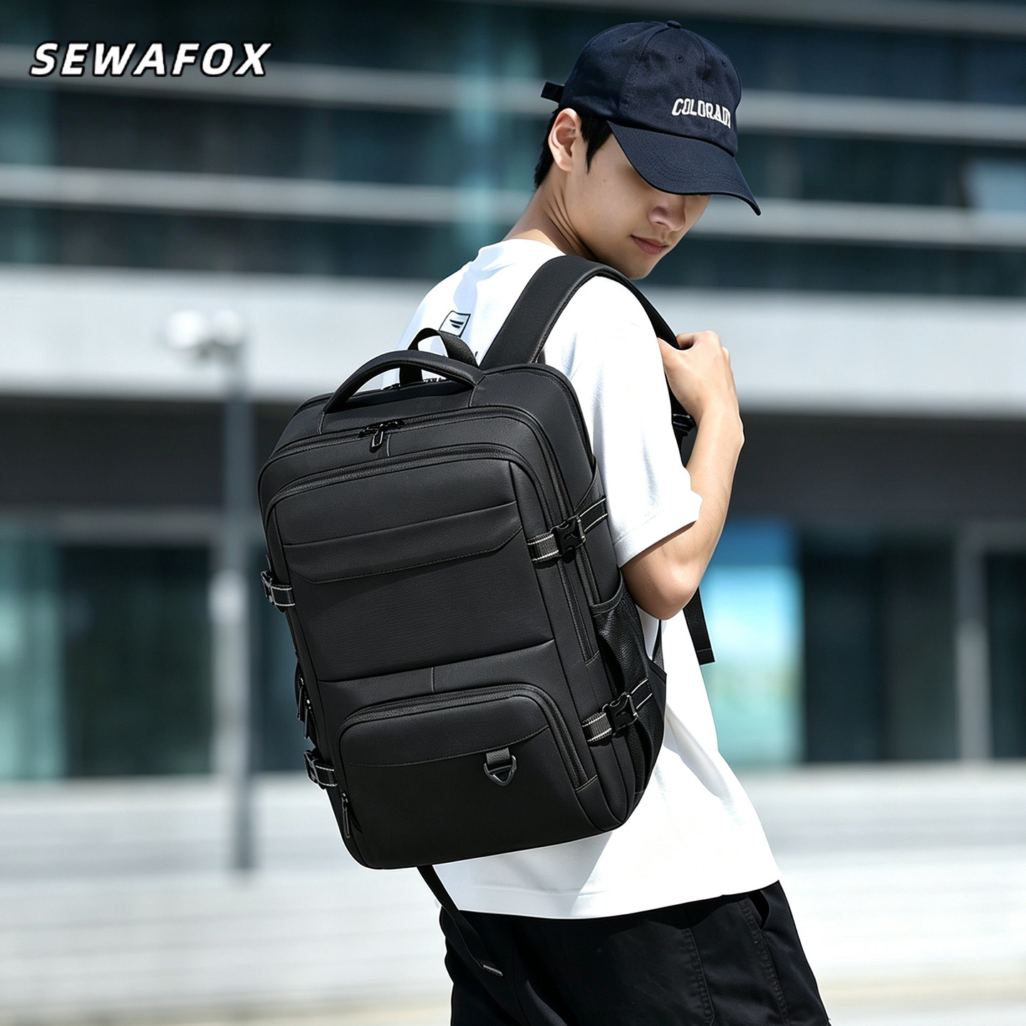 SEWAFOX塞瓦狐大容量通勤双肩包