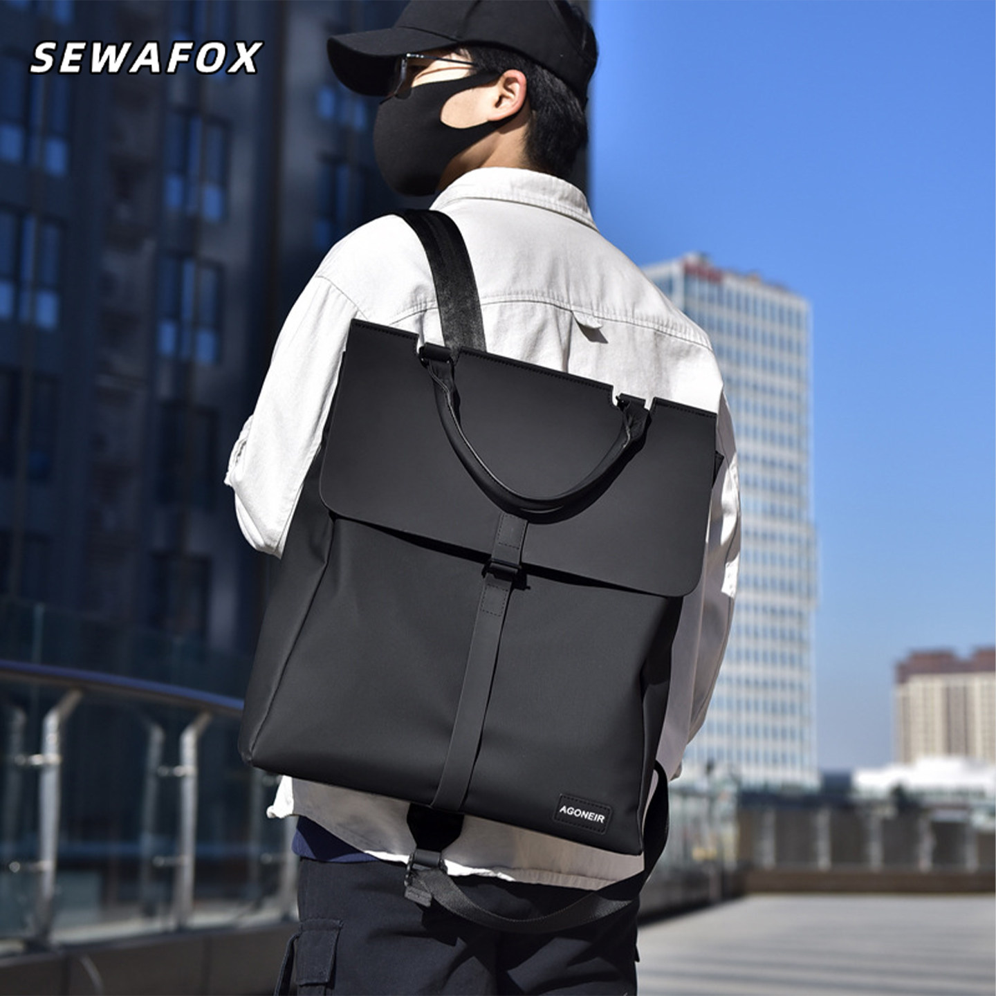 SEWAFOX男士商务通勤电脑双肩包