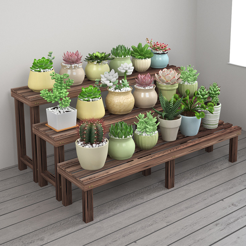 防腐木花架子阳台室内绿萝实木多肉专用凳单层植物花盆室外落地式,住宅家具,花架/花几,淘宝优惠券,粉丝福利购,淘宝优惠卷