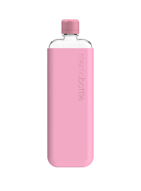 memobottle樱花粉扁平水杯水壶透明便携超轻漂亮实用水瓶生日礼物