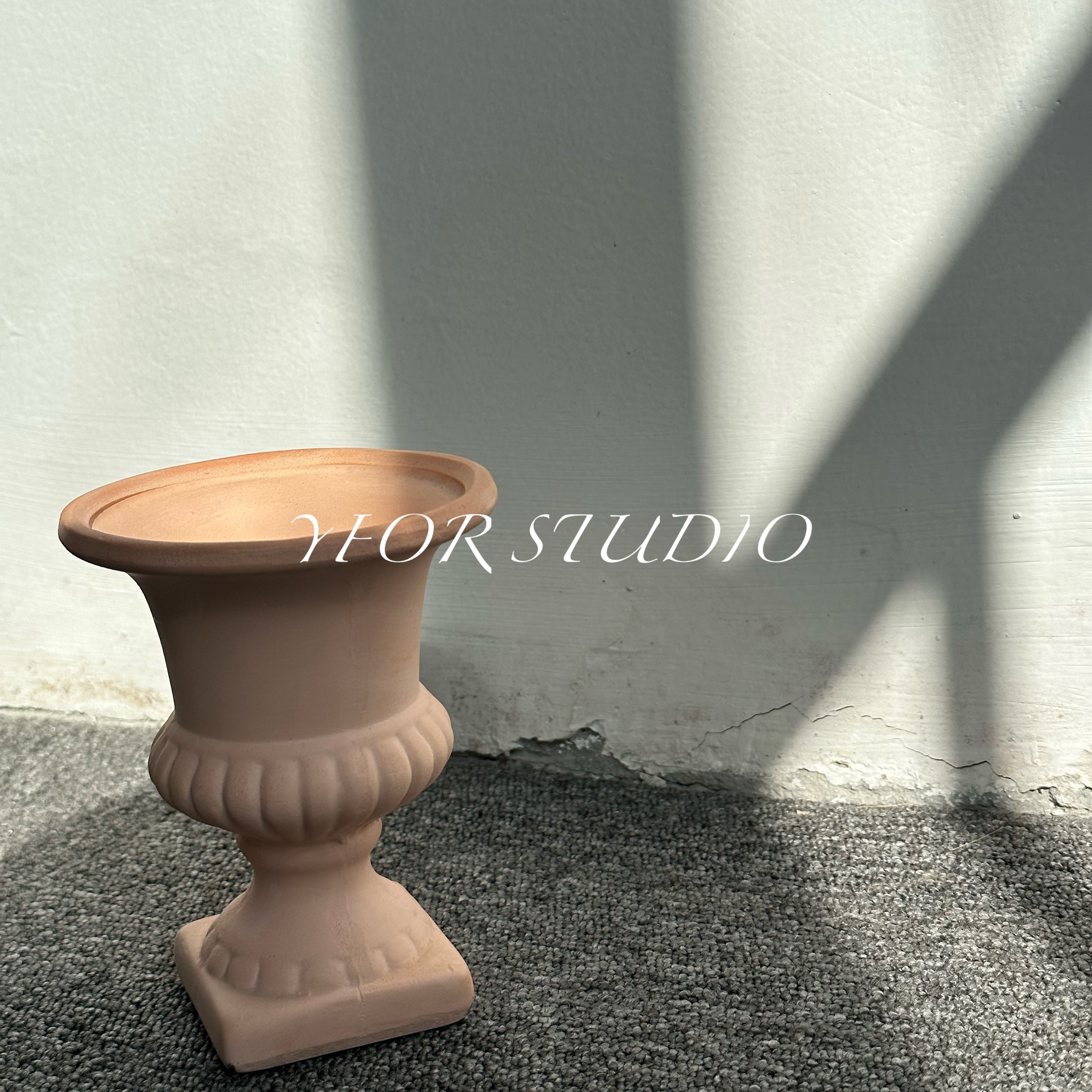 YFOR STUDIO北欧风大口径绿植盆栽客厅多肉高脚杯蝴蝶兰陶瓷花盆