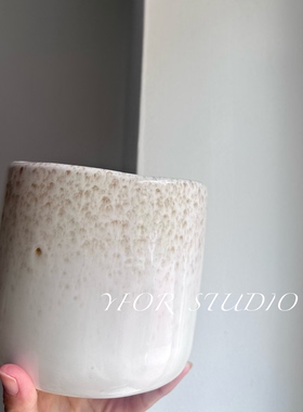 YFOR STUDIO陶瓷花盆白色渐变花器北欧风简约现代客厅桌面摆件