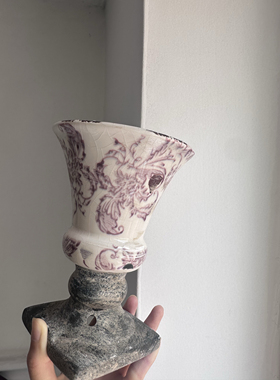 YFOR法式做旧美式乡村高脚杯绿植盆栽多肉蝴蝶兰球兰陶瓷花盆摆件