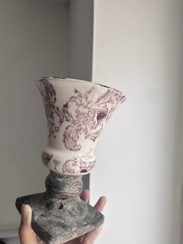 YFOR法式做旧美式乡村高脚杯绿植盆栽多肉蝴蝶兰球兰陶瓷花盆摆件