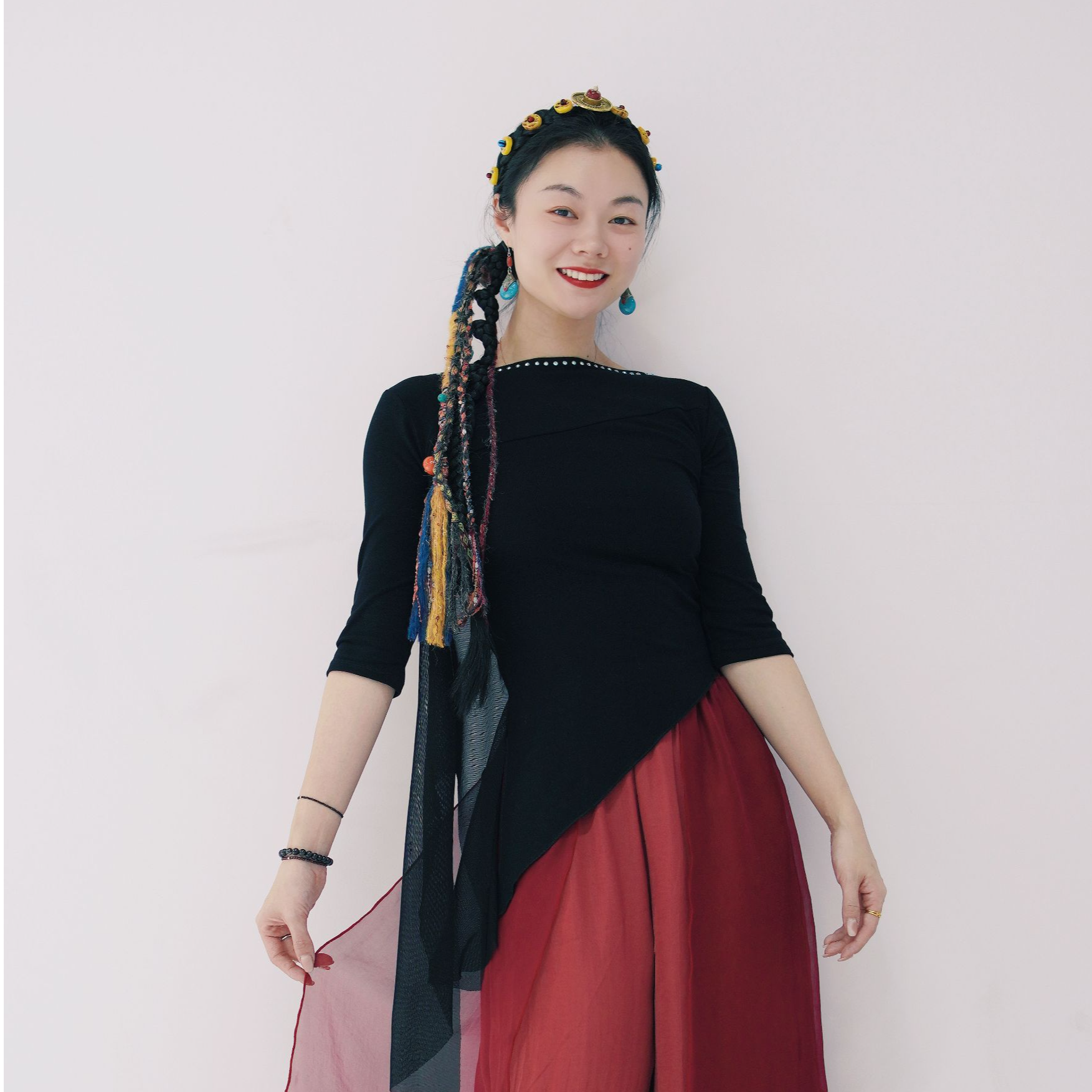 古典舞练功服套装网纱身韵服