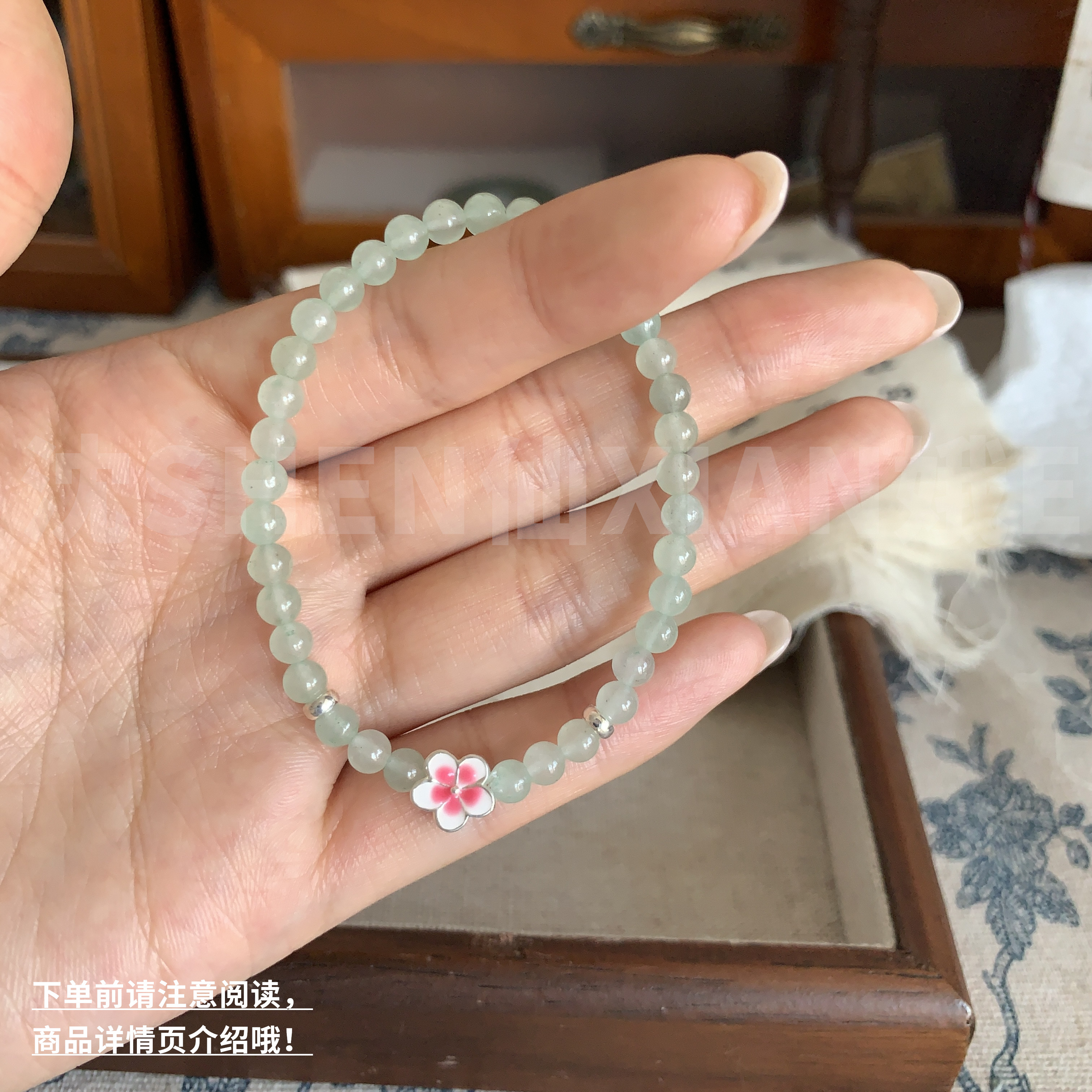 足银999桃花手串生日礼物送妈妈图片