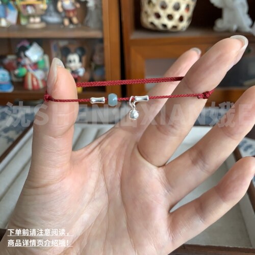 足银铃铛S925纯银竹节生日礼物女