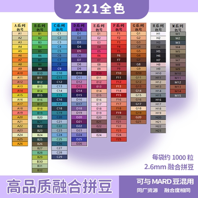 KK家拼豆补充包MARD同源2.6mm融合豆拼拼豆豆手工diy材料包补充装