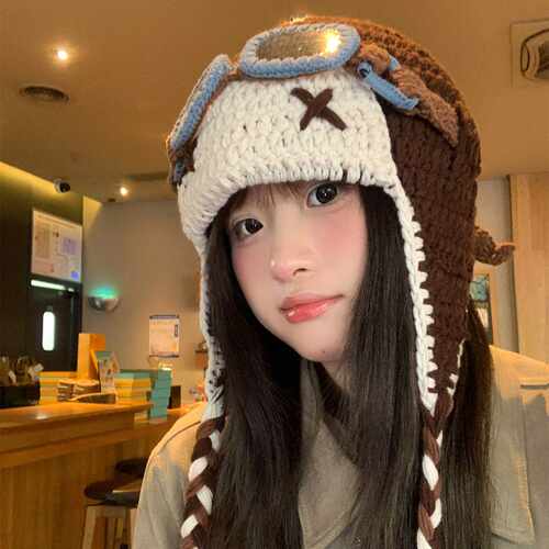 檀健次同款针织毛线帽女秋冬季