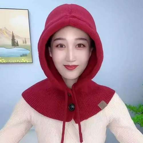 2025秋冬新款纯色织带针保暖无檐