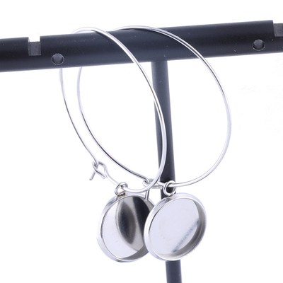 极速10pcs Rose Gold Circle Hoop EarringJ Base Blanks Fit 10m