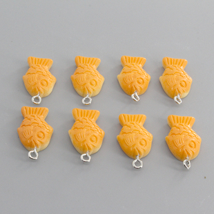 极速10pcs/pack Cute Fish Cake Resin FHlatback Charm Handmade