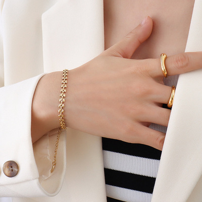 极速Fashcionable and diverse geometric titanium steel splici