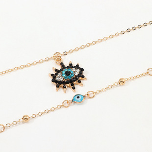 极速Vinbtage Fashion Evil Eye Necklace Pendant Clavicle Chai