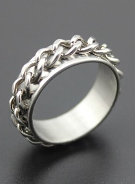 极速Hiagh Quality Titanium Steel Rotatable Rings Mens Stain