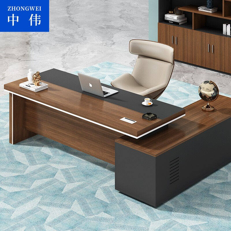 极速中伟主管桌现代简约总裁w桌办公桌板式经理桌大班台老板桌1.8
