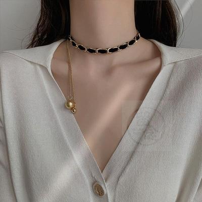 极速~Cloth wound Circle NecklaAce womanhood temperament clav