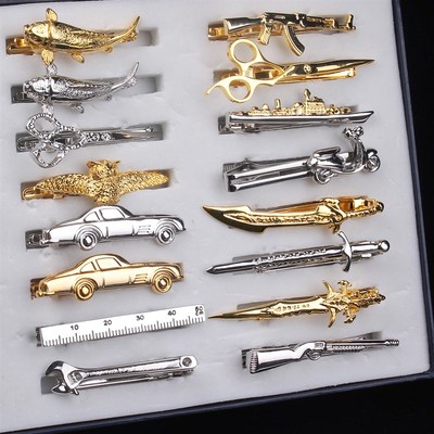 极速Tie Clip Fokr Men Classic Meter Tie Pin Copper Tie Bar Q