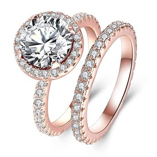 极速Rose Gold colonr Diamond Ring for Women Jewelry Rings gi