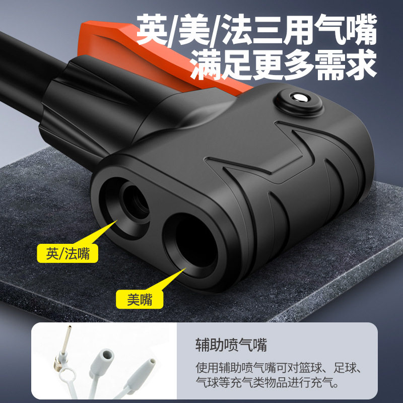 极速车载打气筒脚踏打气机t 脚踩打气机汽车轮胎泵 可携式数显双