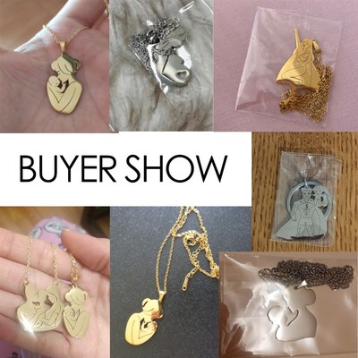 极速Mom Dad Babyl Child Kid Mother Day Necklace Gold Color S