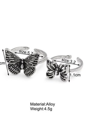 极速Joint Ringn Set 2 piece set复古镂空蝴蝶戒指关节戒指套装2