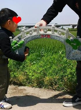 极速室内外小桥塔假山配件草屋鱼池水族箱鱼缸造布景田Y园石桥拱