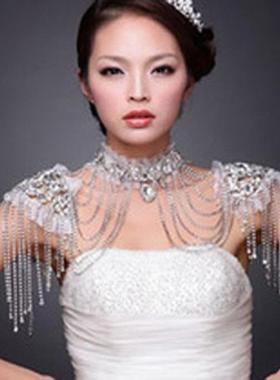 极速链新娘项链手工o水钻肩婚纱礼服配饰饰品珍珠身体纯风现货欧