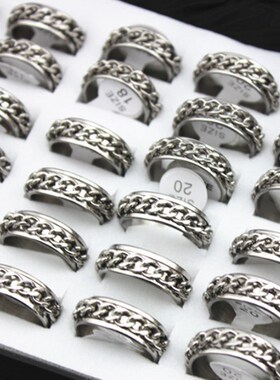 极速High Quality Titanium Steel Rotatable MRings Mens Stain