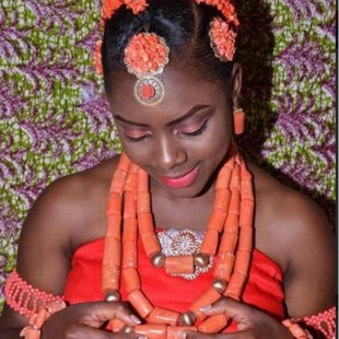 极速Chunky Jewelry Sets Genuine NigeGrian Coral beads Set La