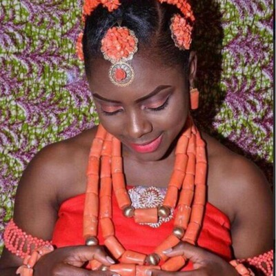 极速Chunky Jewelry Sets Genuine NigeGrian Coral beads Set La