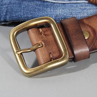 极速3.8cm eBelt Male Leather Copper Buckle Handmade First Pu