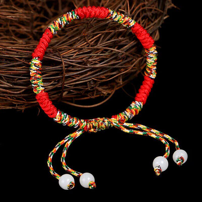 极速本命年手工编织五彩绳手链y五色线藏式金刚结儿童手绳男女饰