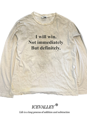 MELANIN 脏脏T欧美做旧古着英文slogan校园学生蜡染长袖T恤