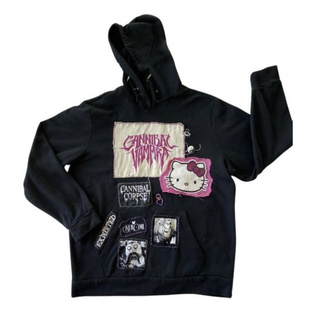 MELANIN 黑色素刺青朋克暗黑系做旧美式摇滚古着感反差萌连帽卫衣