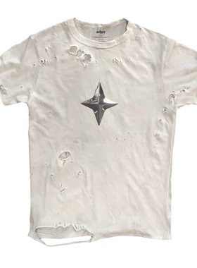 MELANIN 黑色素刺青  重金属heavy metal未来风印花破洞短袖T恤