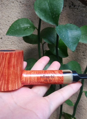 意大利石楠木实木手工中大号锤子扑克平底桌斗烟斗9MM烟道送配套