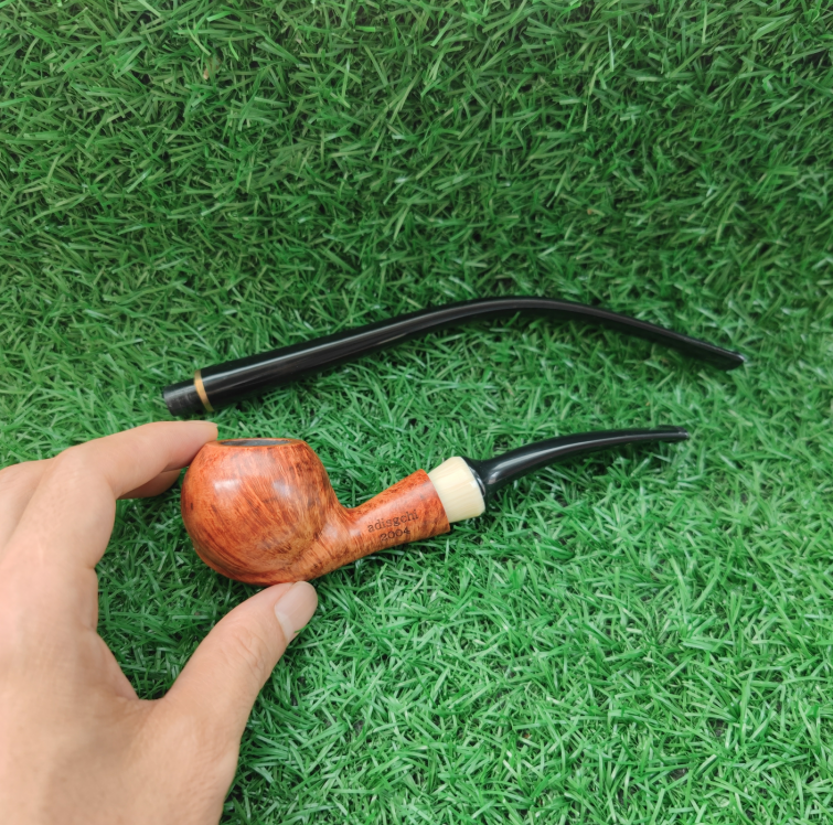 意大利进口石楠木根 手工一斗二嘴长柄阅读斗龙抓蛋烟斗9MM送配件