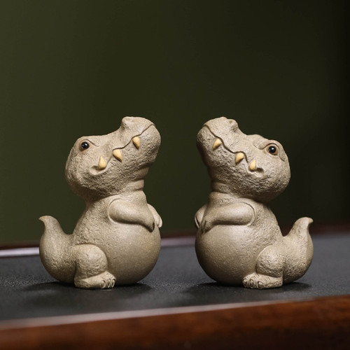 紫砂霸王龙创意卡通桌面摆件