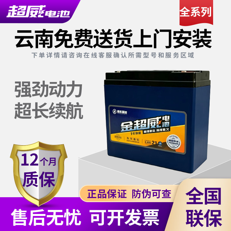 金超威电动车铅酸电池长续航