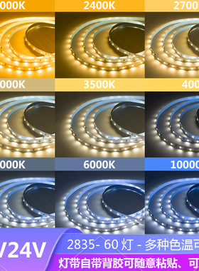 12V24V色温灯带2000K2400K2700K3000K3500K4500K5000K6000K10000K