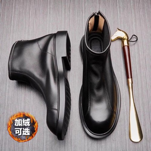 马丁靴男中帮冬季2025新款英伦风工装皮靴高帮男士切尔西靴子真皮