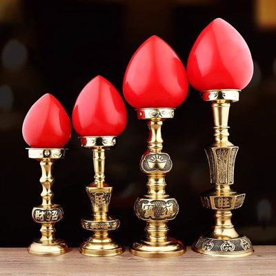 纯铜佛灯佛前供灯长明灯家用菩萨神台灯led插电道家财神招财灯具