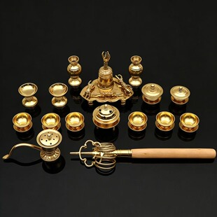 真言宗东密唐密中大号一面器 东密修行法器纯铜法器 一套20件